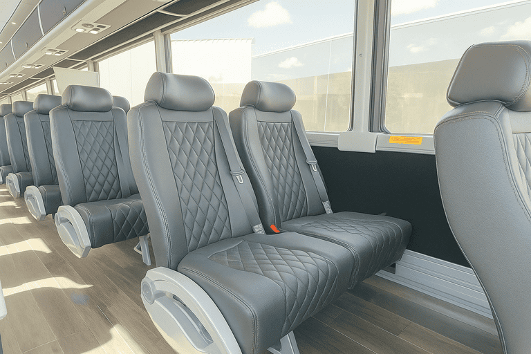 interior of Sandy Springs Coach Bus Service charter bus