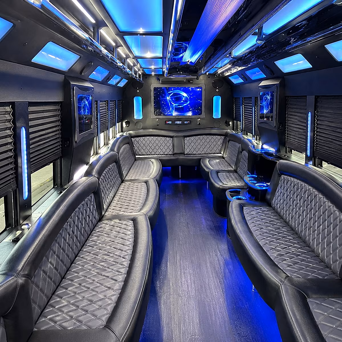 sandy springs 50 passenger party bus interior